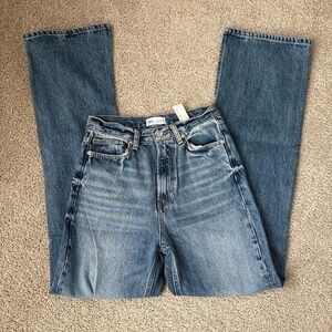 Zara High Rise Split Hem Jeans